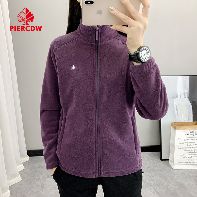 【PIERCDW品牌】户外抓绒衣女新款抗静电加绒加厚奥粒绒外套男