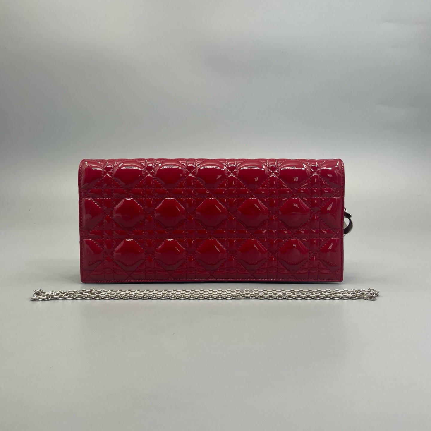 95新 DIOR/迪奥 Dior红色漆皮五格woc链条斜挎包 尺寸27*13 A3844