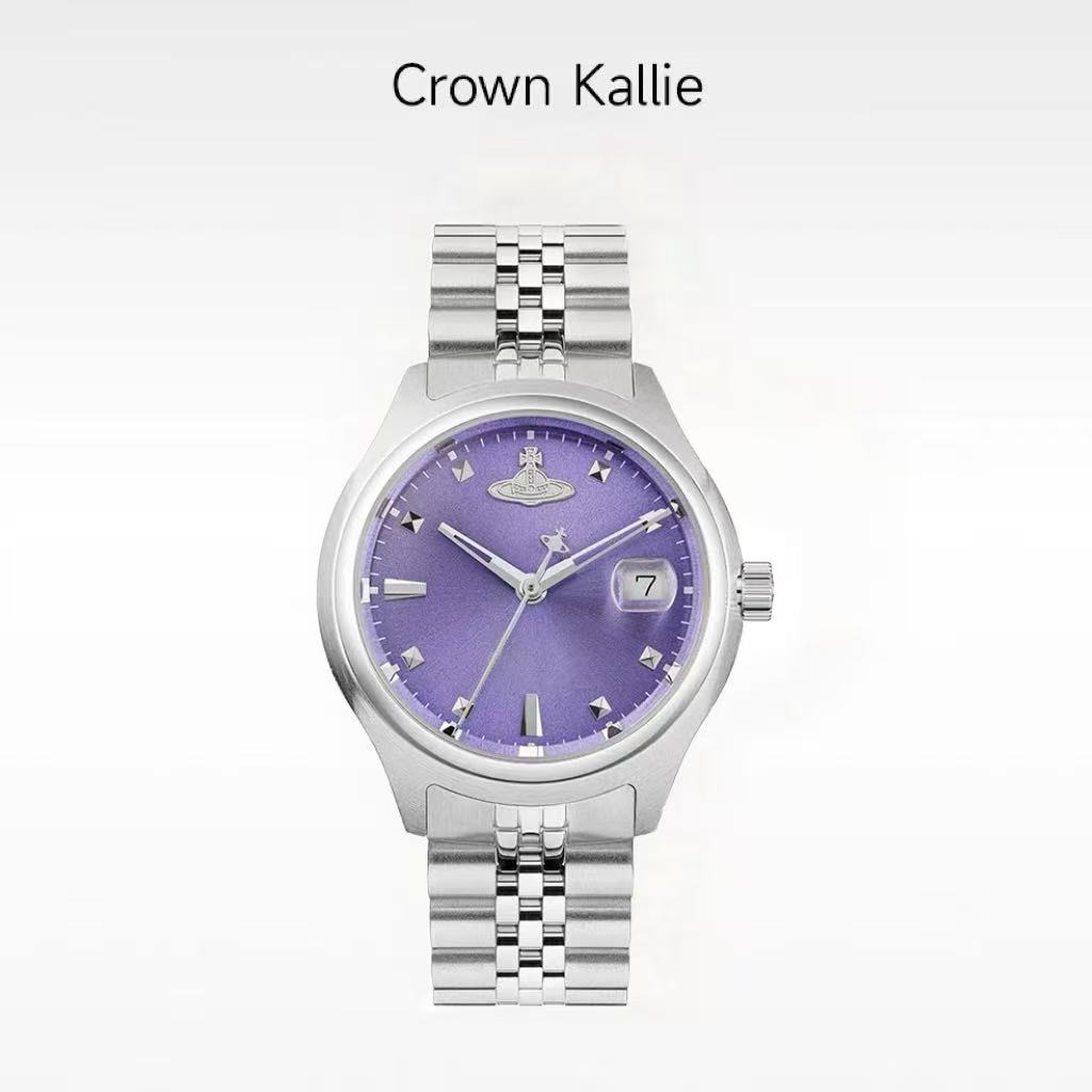【Crown Kallie】西太后联名土星元素系列藤蔓紫女士腕表ck8147