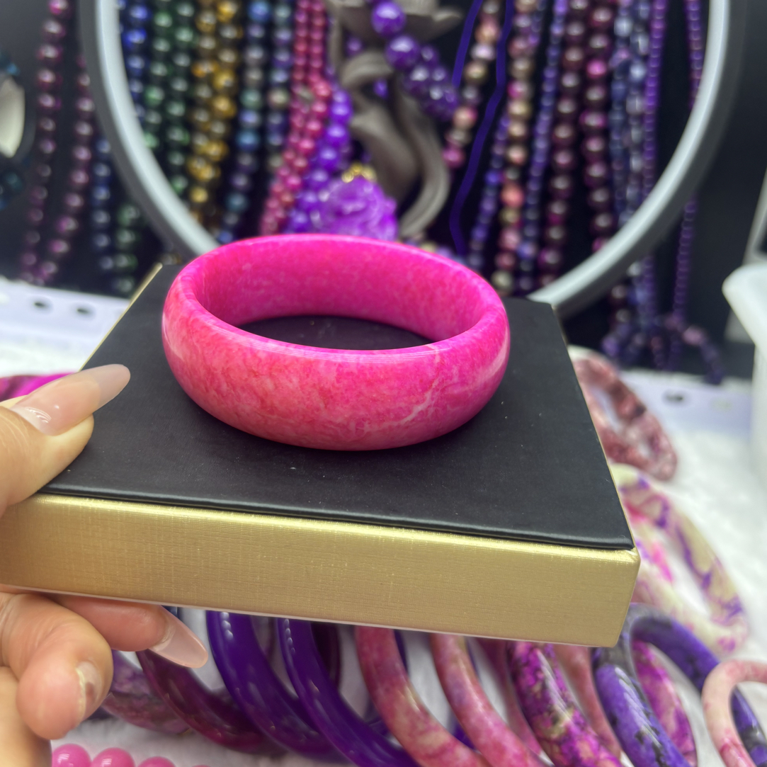 非金属珐琅手镯 镯子1991800主播推荐时尚桃红手镯