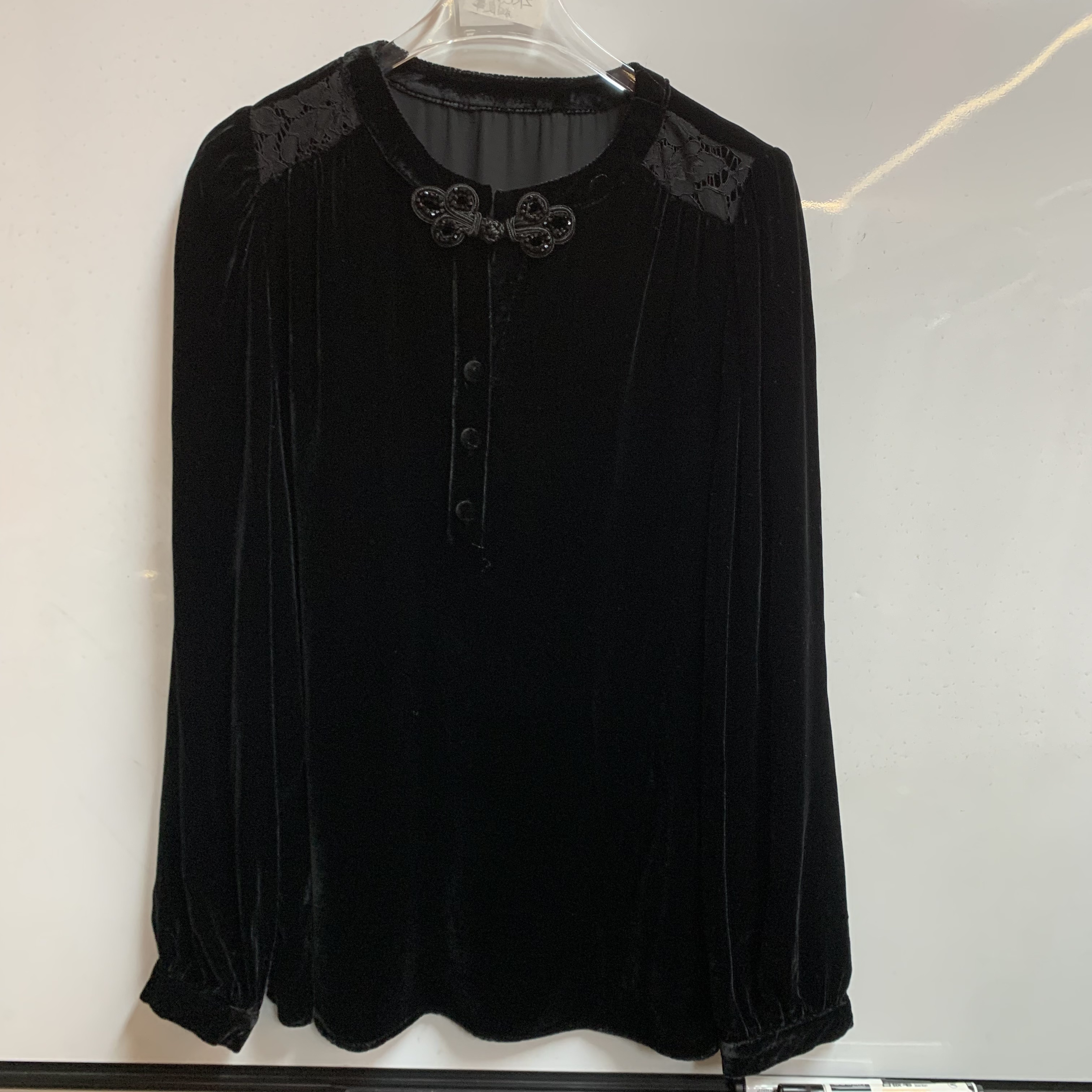 100桑蚕丝真丝丝绒上衣E418