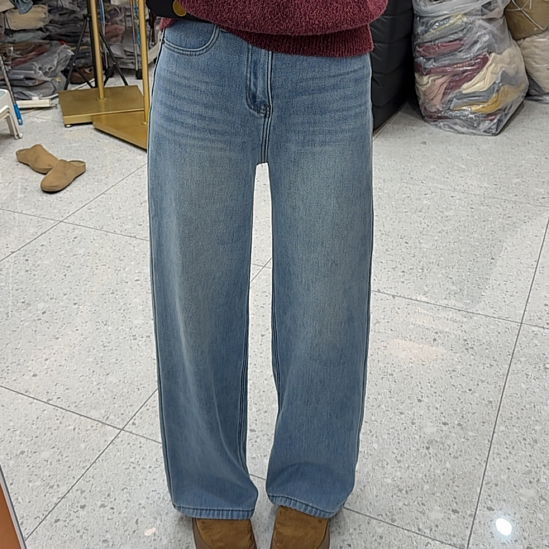 林玲～冬季加厚加绒新款弹力窄版直筒显瘦女裤女裤