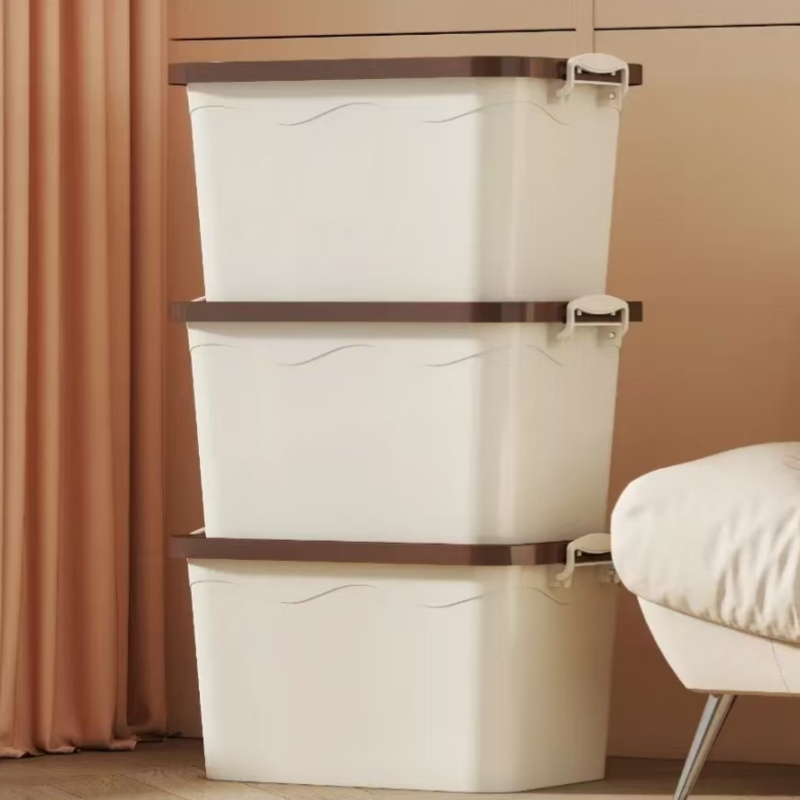 【三件套】奶白色收纳箱家用收纳储物杂物玩具整理宿舍收纳盒