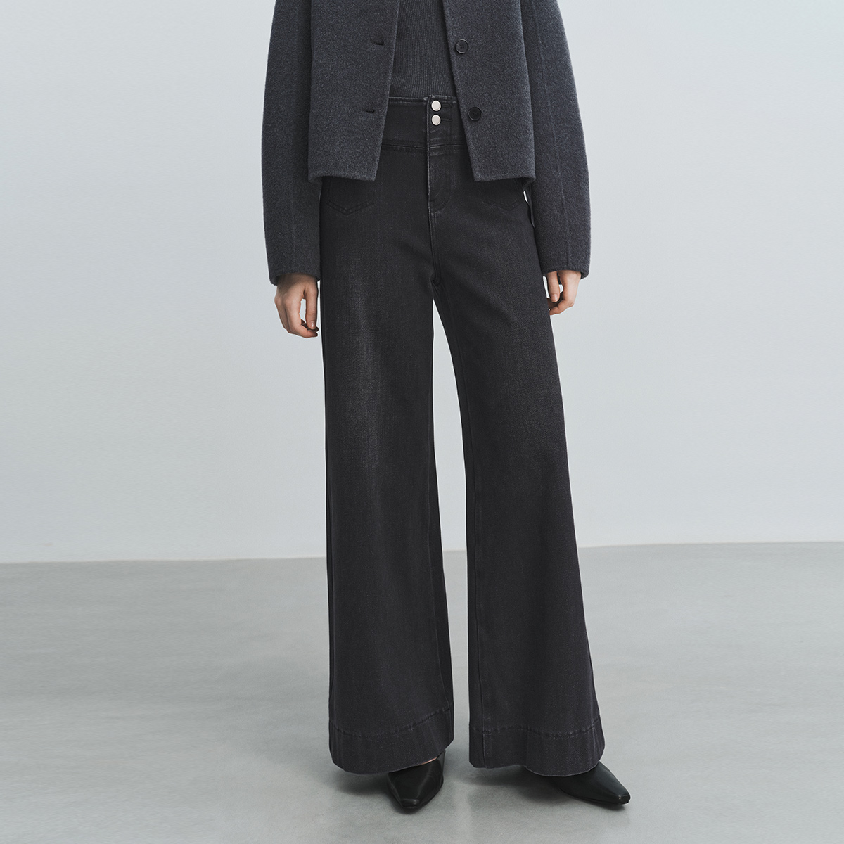 【商场同款新品】迪卡轩 高腰慵懒风冬季微喇女宽松牛仔裤 W152899