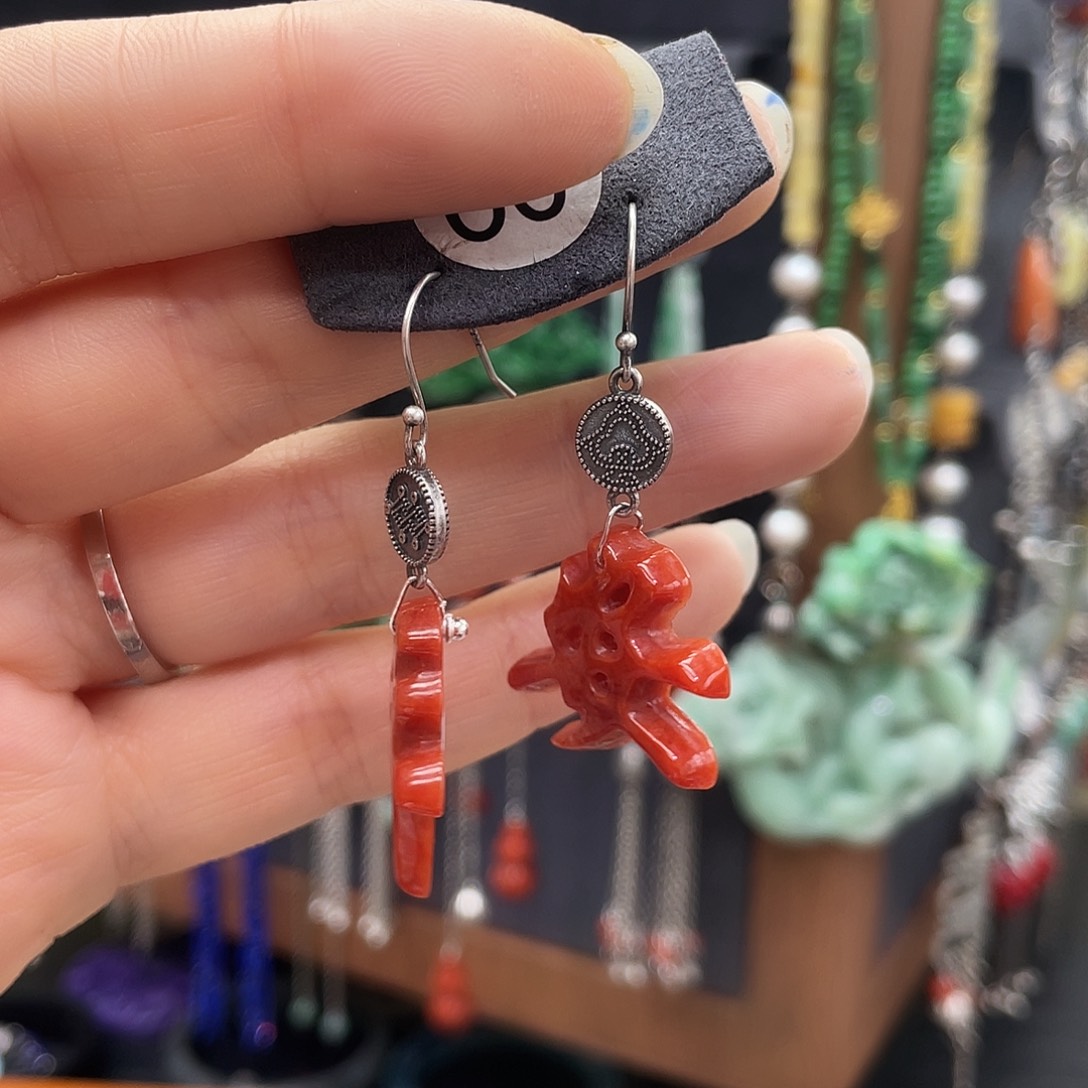 翡翠耳饰银S925镶嵌043ghhhgg