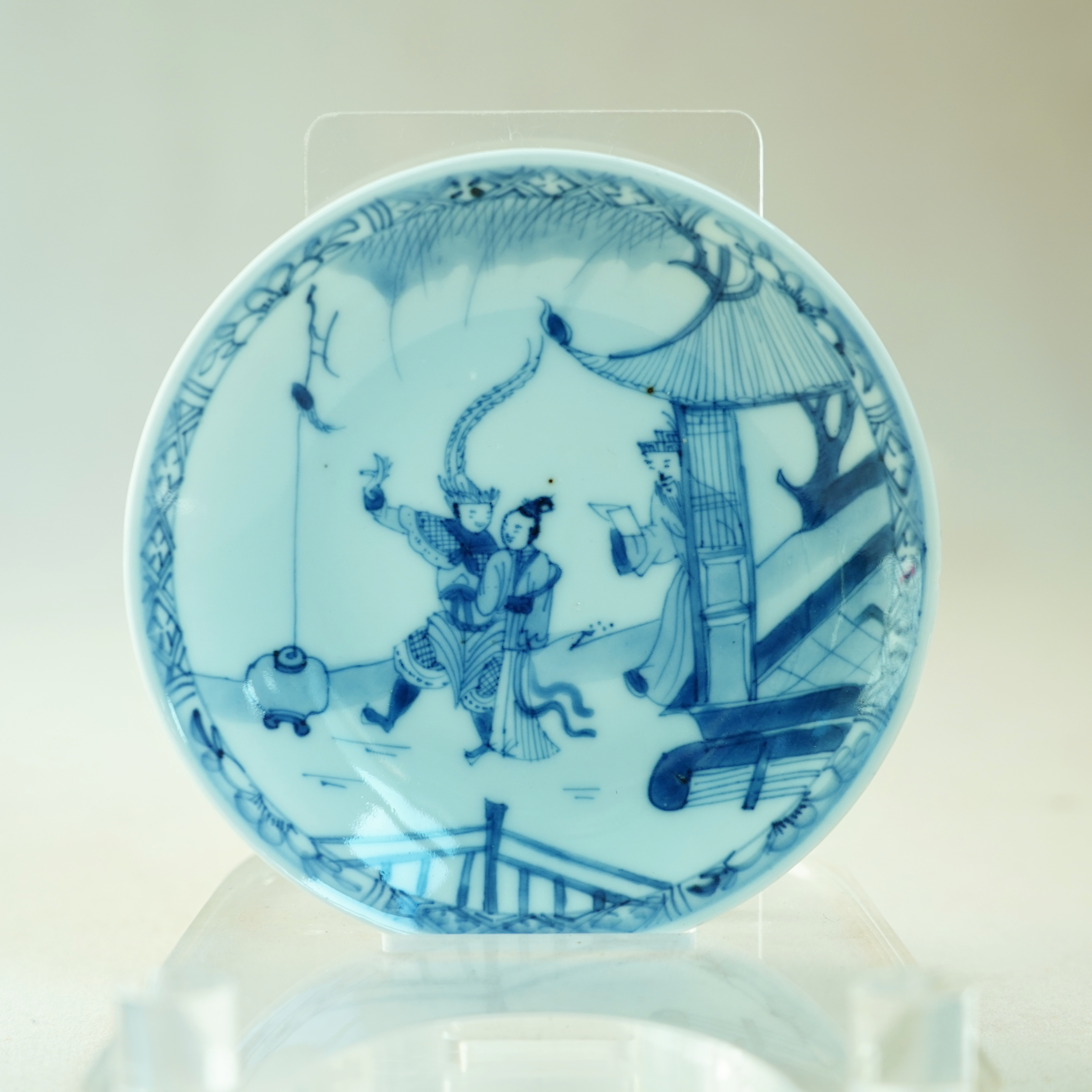 文华藏珍第235期拍品 3 清中期 青花“凤仪亭、吕布戏貂蝉”故事盘