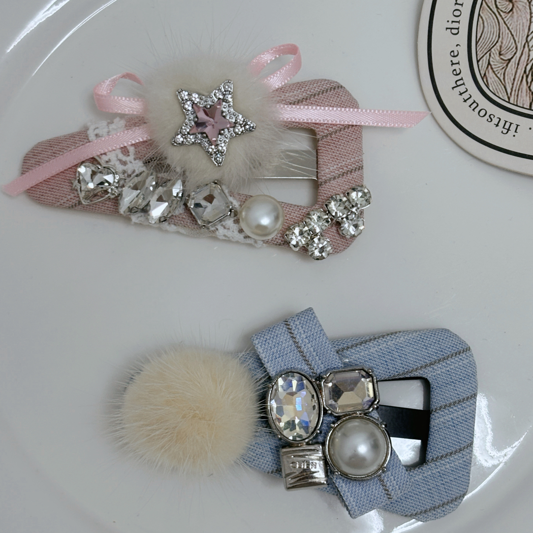 女韩版原创设计发夹夹子发卡边夹镶嵌首饰刘海夹（满30飞）除偏远