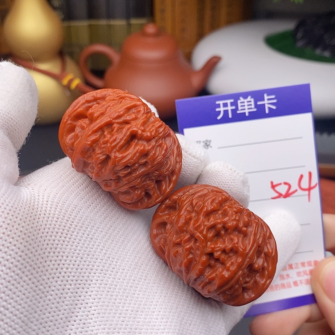 文玩核桃把件42球白524