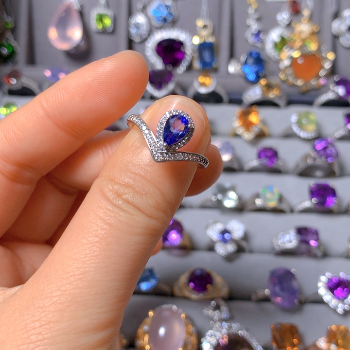 坦桑石戒指银S925镶嵌