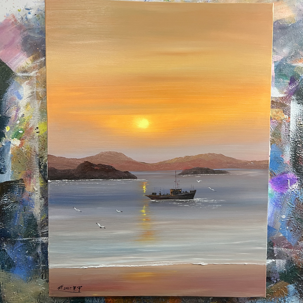 晨曦挂画现代装饰画不含内框尺寸90.120