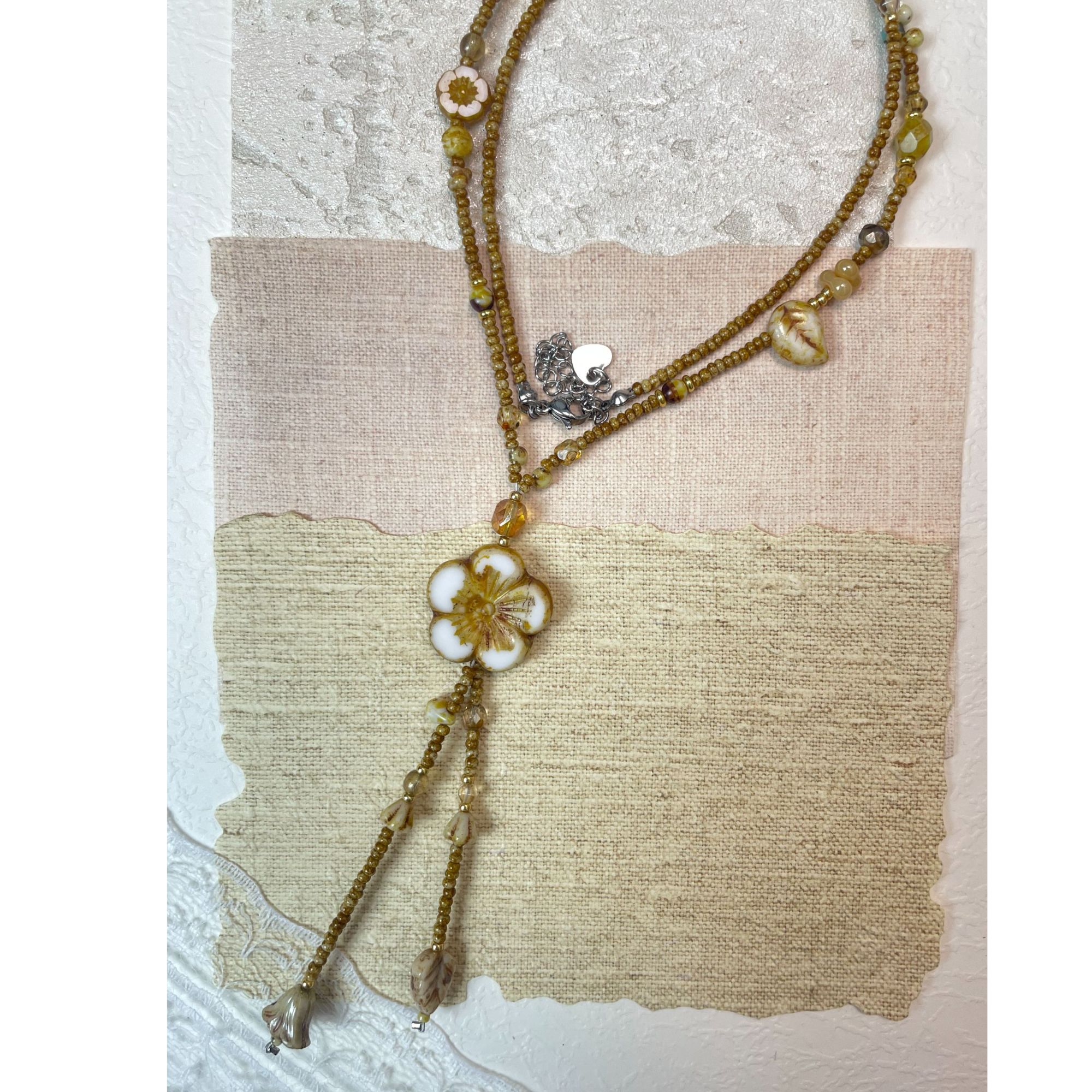 钛钢项链 原创手作| 复古捷克琉璃毛衣链【秋冬百搭长款毛衣链】