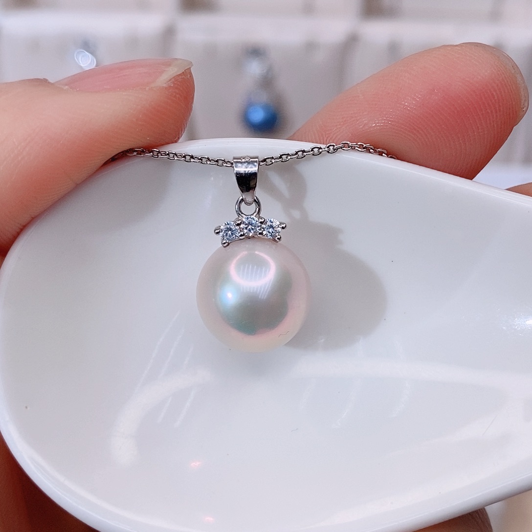 颈饰银S925镶嵌淡水珍珠