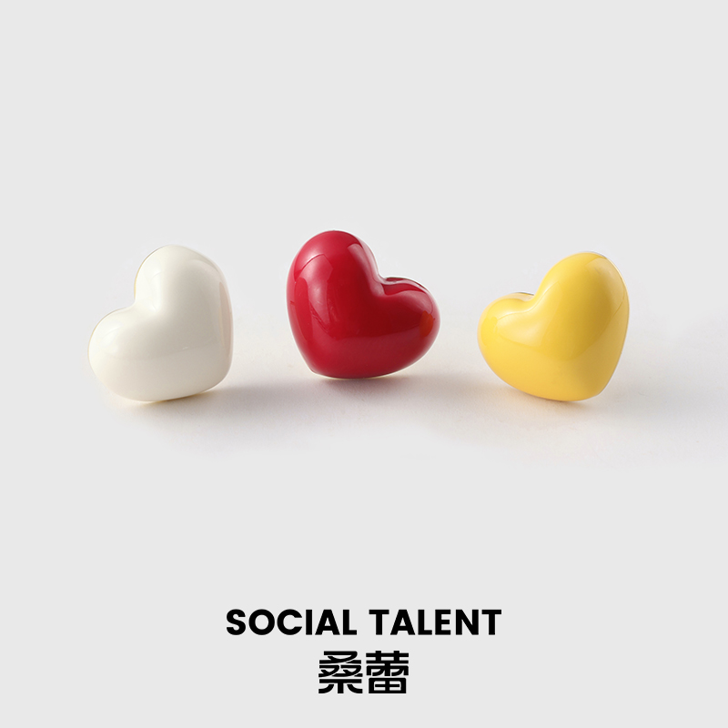 合金珐琅耳饰 【小甜心】桑蕾饰品小众高级可爱ins爱心耳钉少女