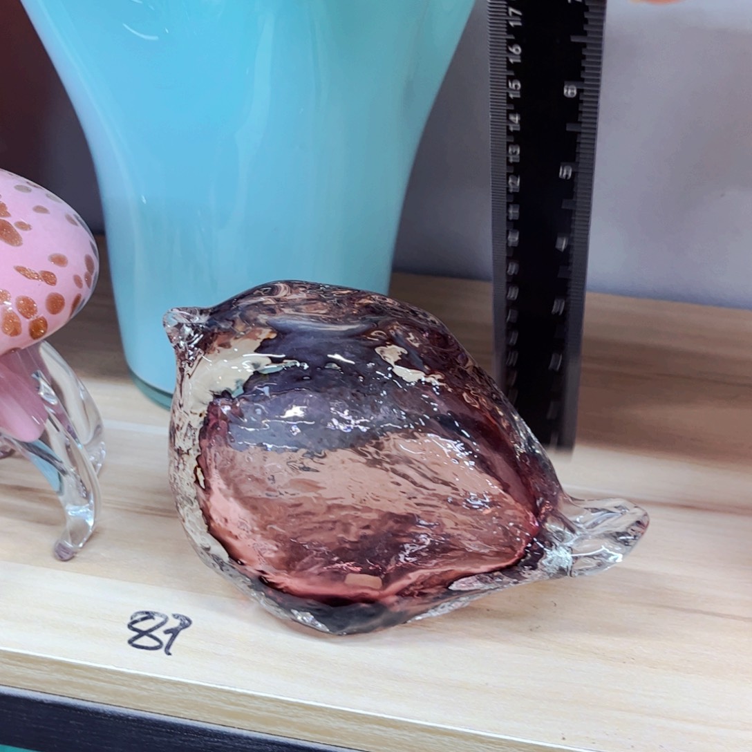 幸福紫鸟，家悦琉璃花瓶摆件