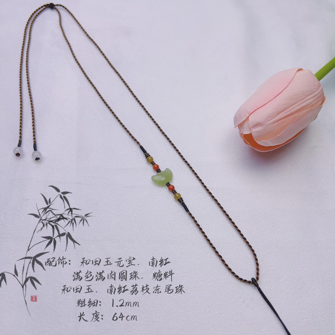 纯手工精美清新百搭可调节项链绳