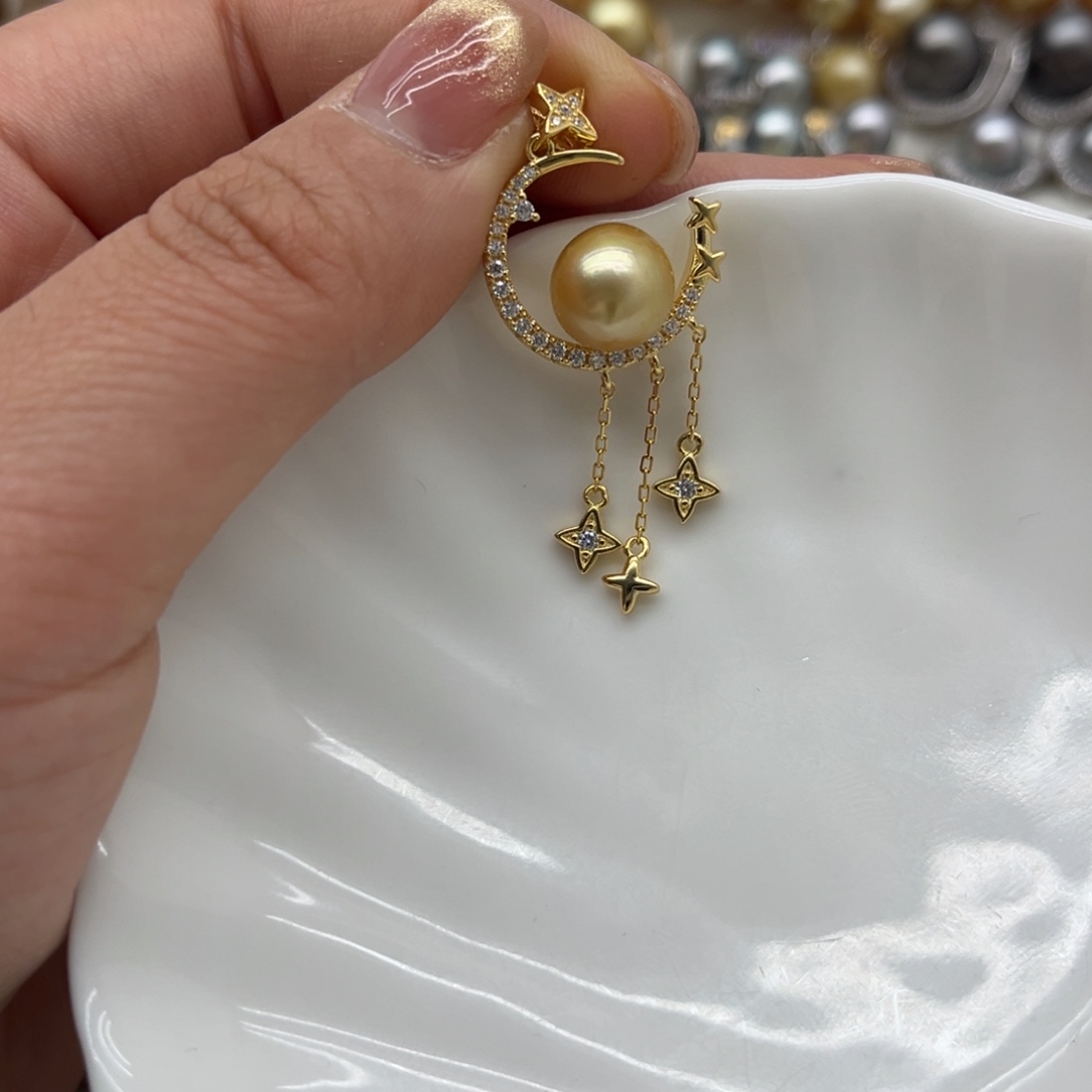 海水珍珠银S925镶嵌吊坠(不含链)