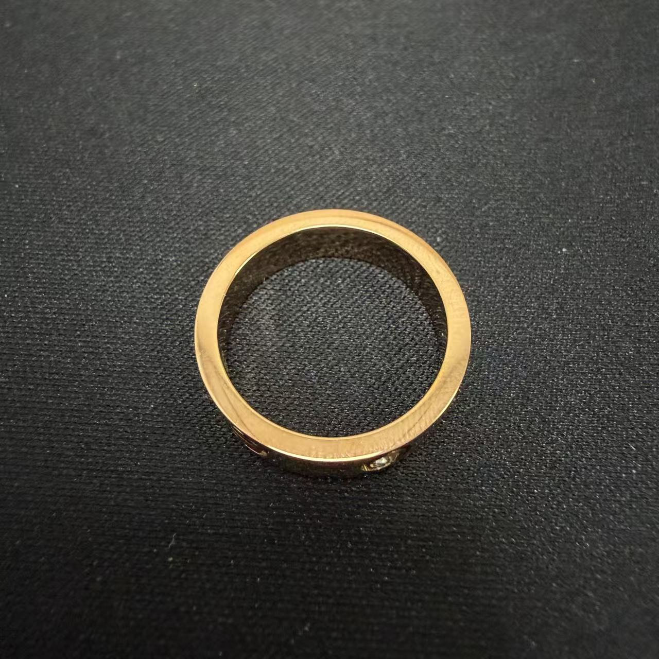 钛钢戒指 玫瑰金色戒指399