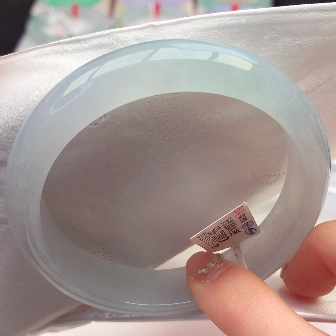 翡翠手镯未镶嵌天然翡翠59-60晴蓝水