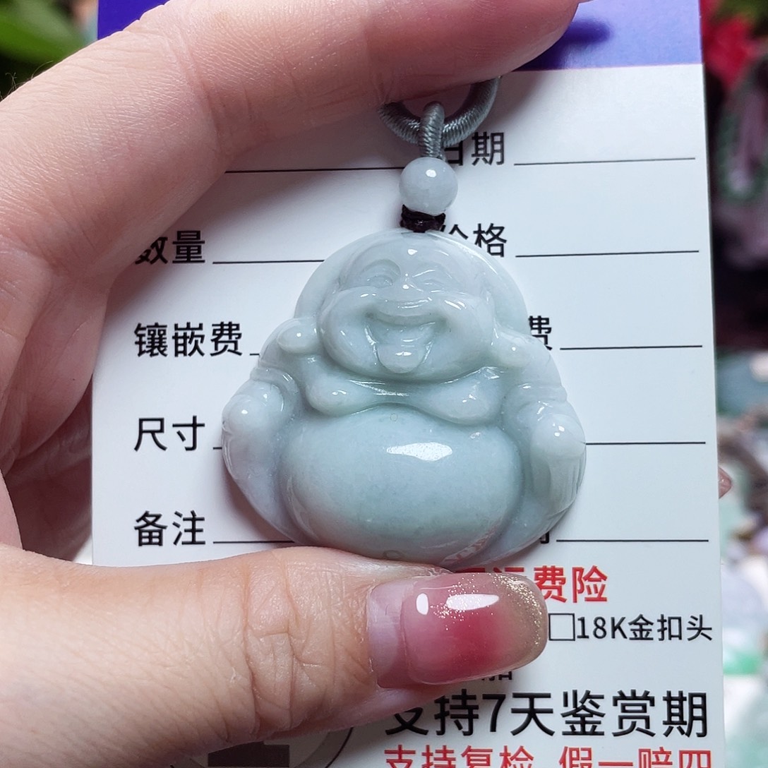 翡翠未镶嵌颈饰佛公03