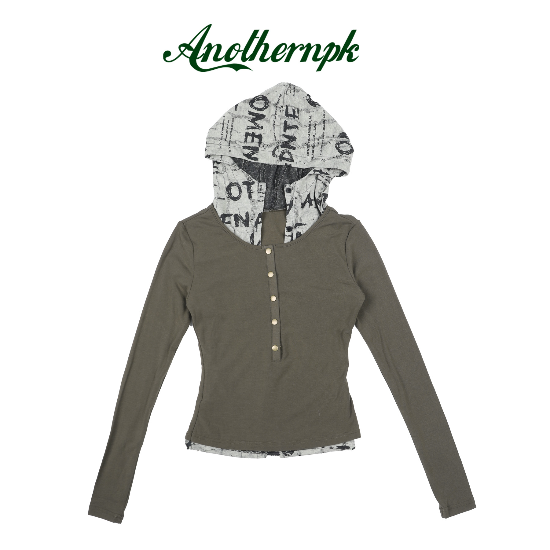 立领常规修身拼接女连帽长袖T恤休闲打底秋冬时尚A5F27H1102