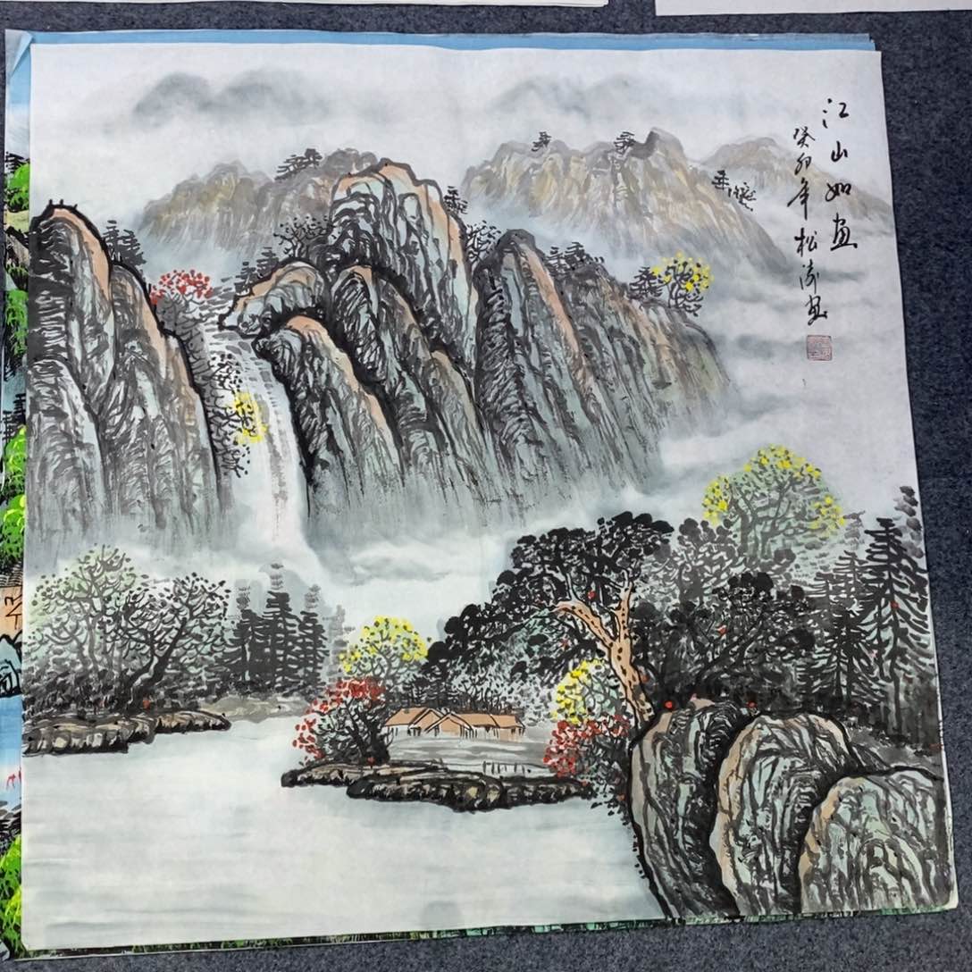 国画尺寸68✖️68手绘四尺斗方