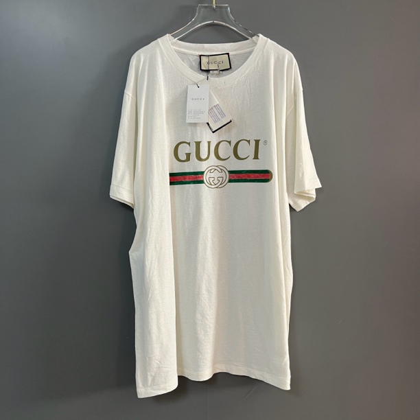 未使用 GUCCI/古驰 古驰做旧款白色半袖T恤