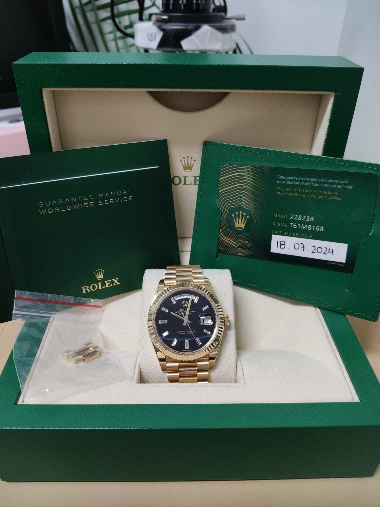 99新 Rolex/劳力士 劳力士 228238黑玛瑙2024年全套
