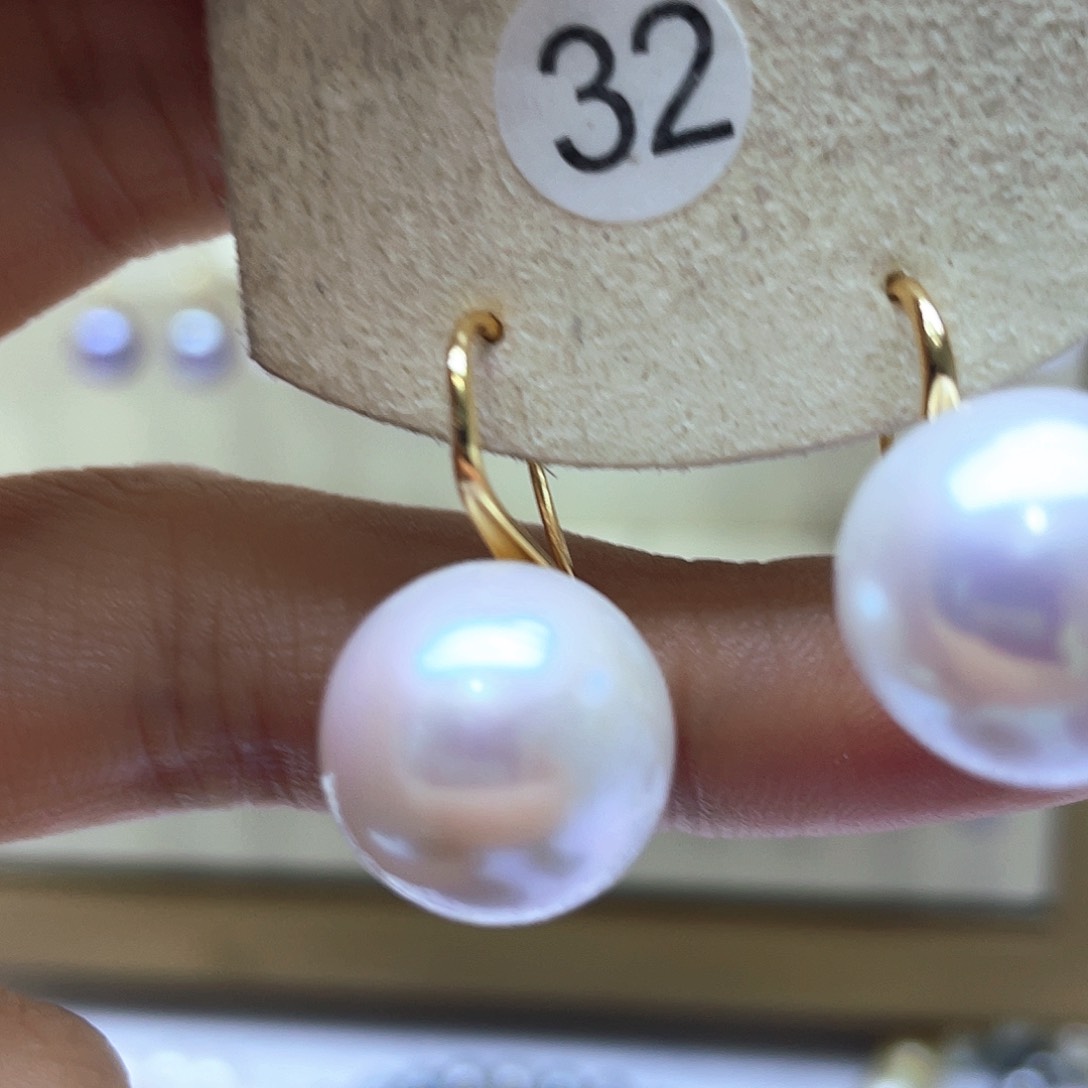 淡水珍珠耳饰银S925镶嵌