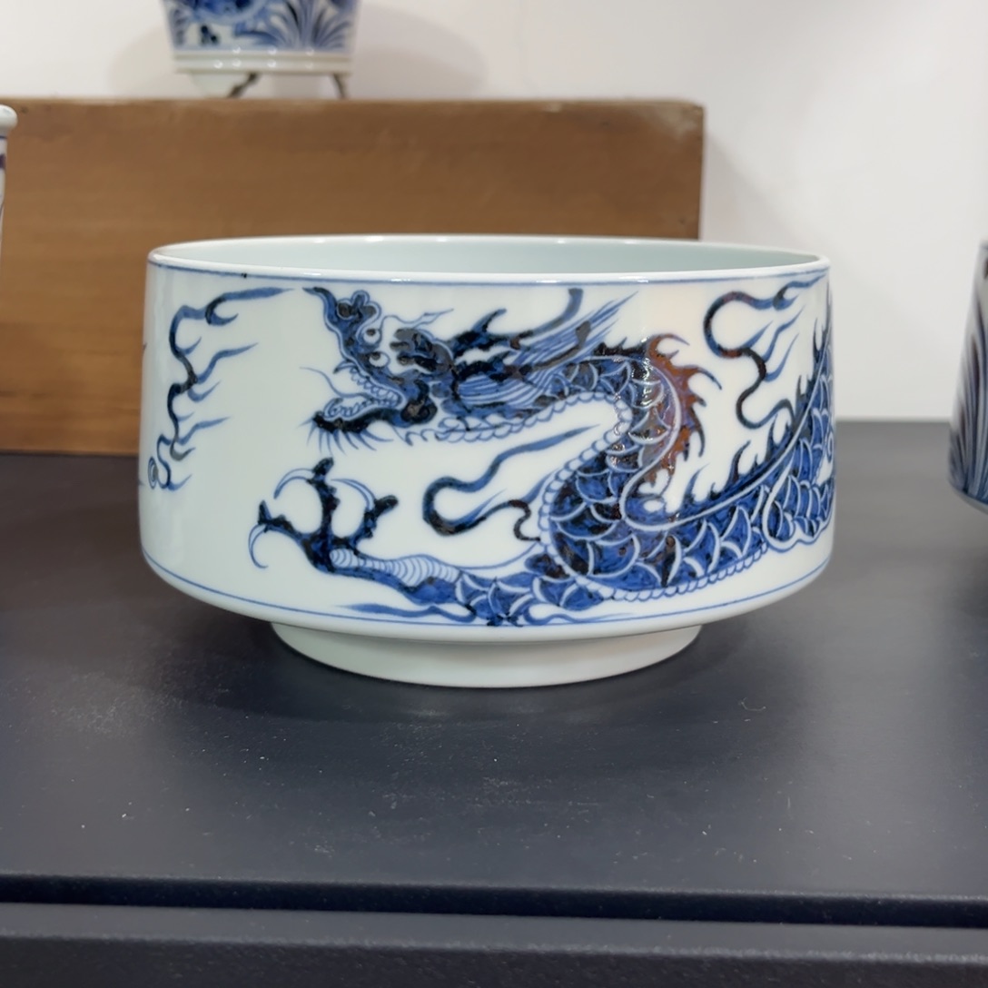 手绘仿元铠甲龙马蹄水洗