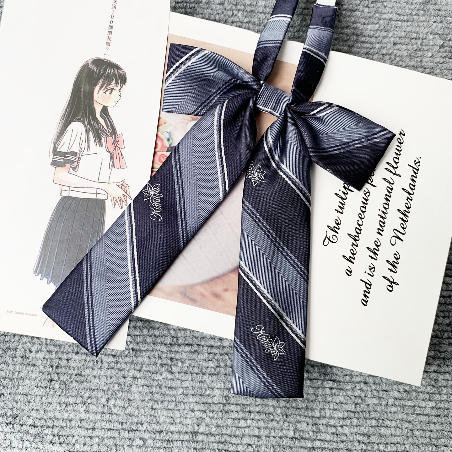 木村叔jk制服日系绀色领结女学院原创设计女学生衬衫配饰小物领带