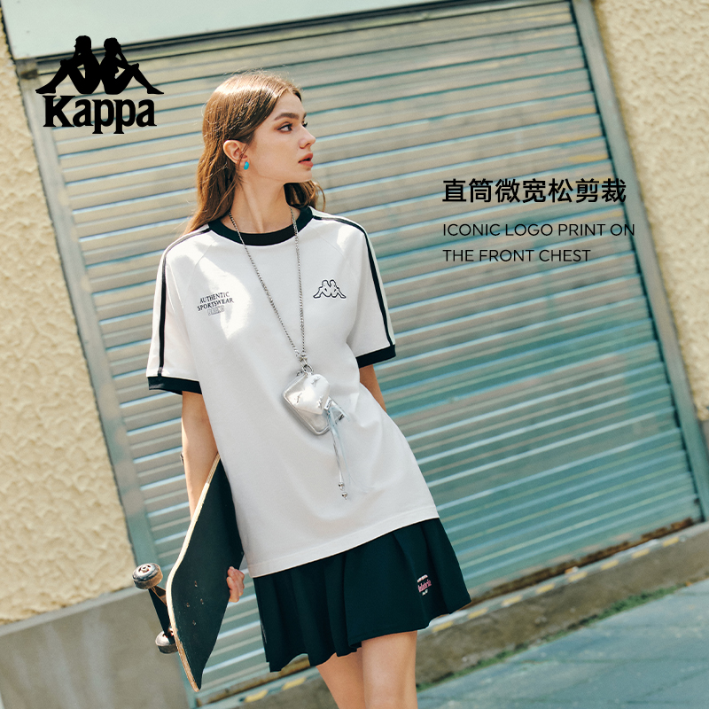 Kappa卡帕短袖新款时尚情侣运动半袖男女同款上衣K0E32TD14