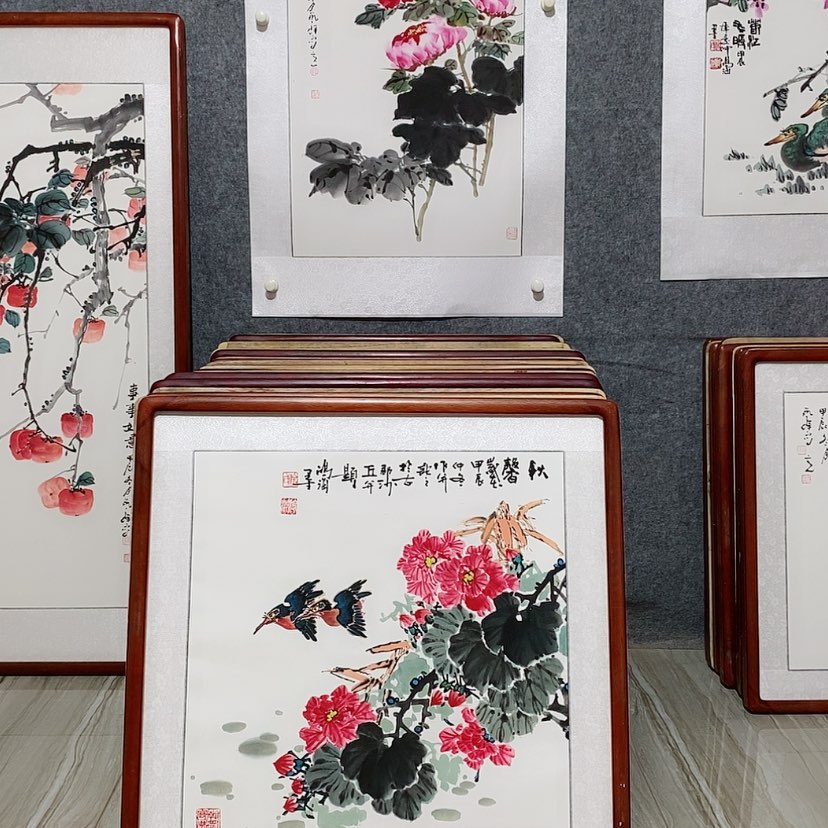 【闪购商品】国画书画作品带框65×65厘米