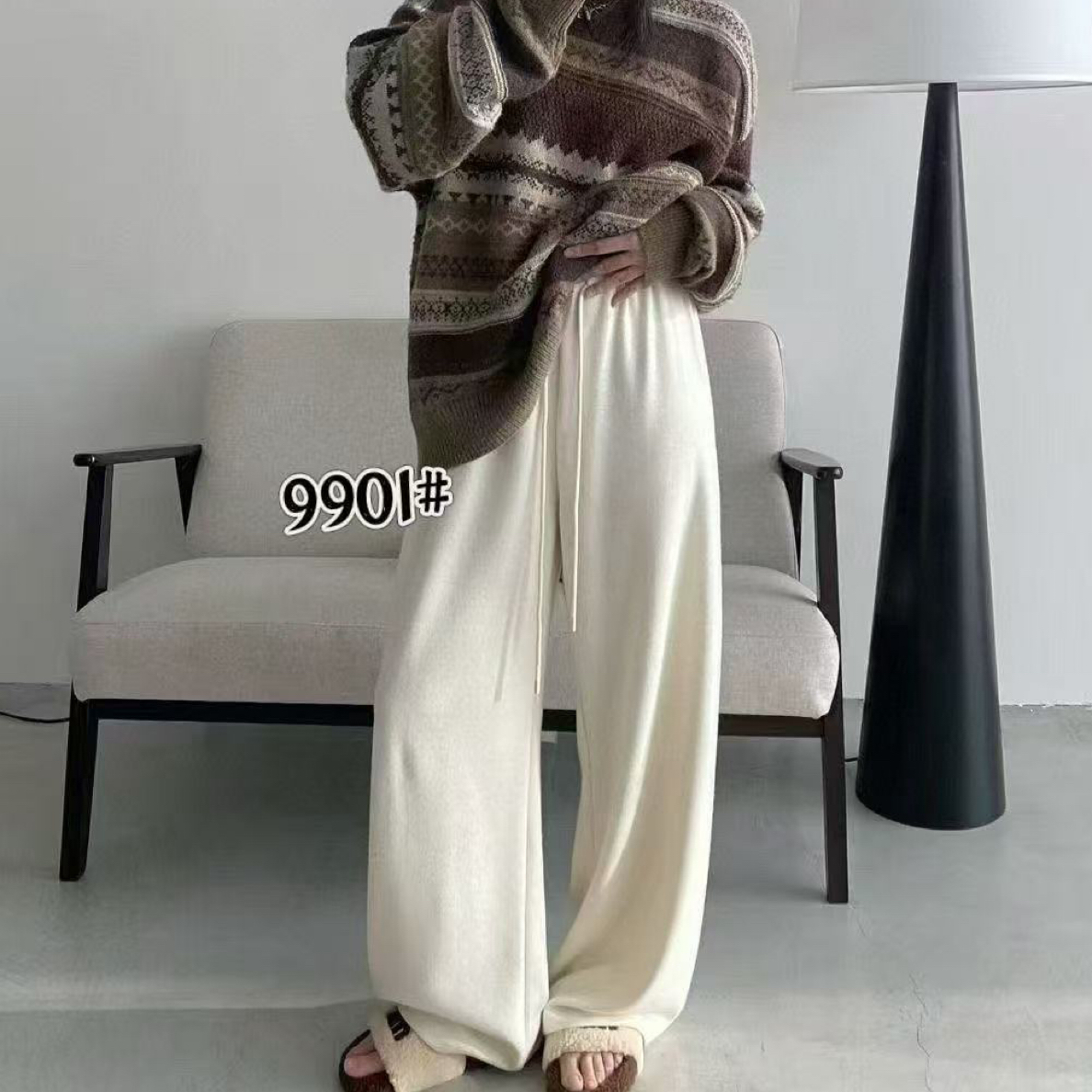 （现货）9901冬款加绒糯米裤