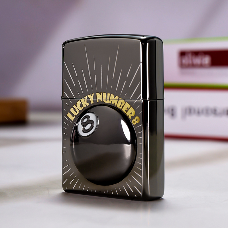 ZIPPO打火机幸运8号台球送男生情人节礼物原装防风礼盒个性DYJ1