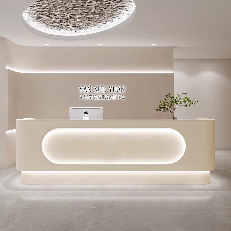 公司美容院柜台吧台收银台烤漆前台桌接待美发服装店前台桌接待台