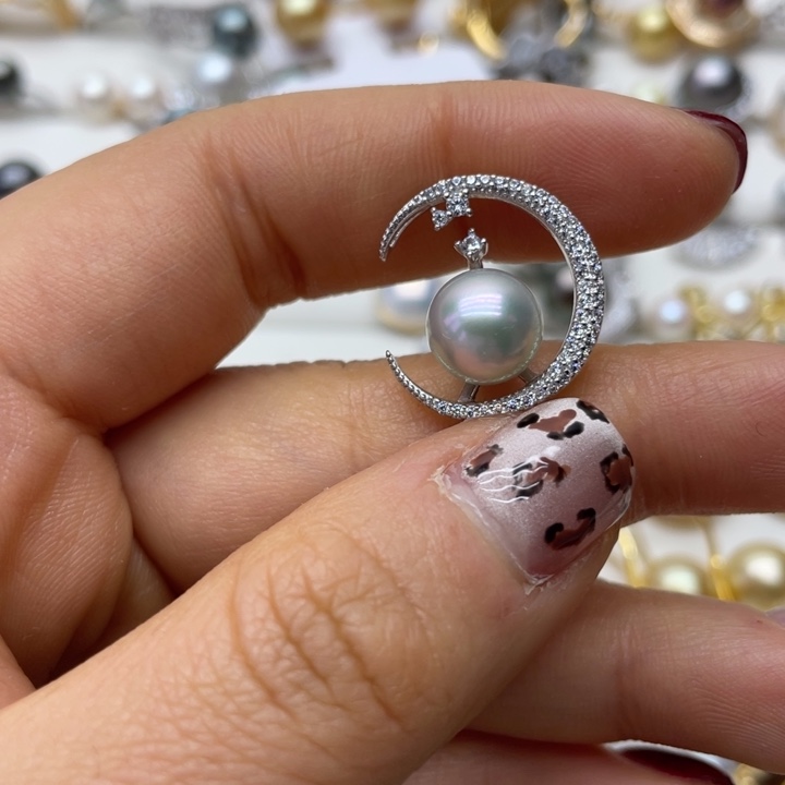 海水珍珠吊坠(不含链)银S925镶嵌