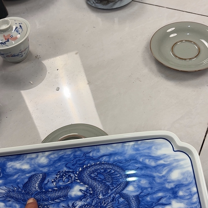 瓷片墨龙吸水干泡台景德镇