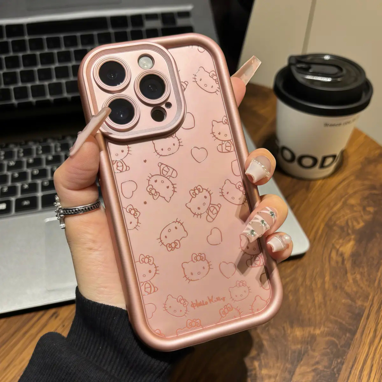 卡通满屏彩色KT猫iPhone14/13适用苹果16/15PROMAX手机壳防摔可爱