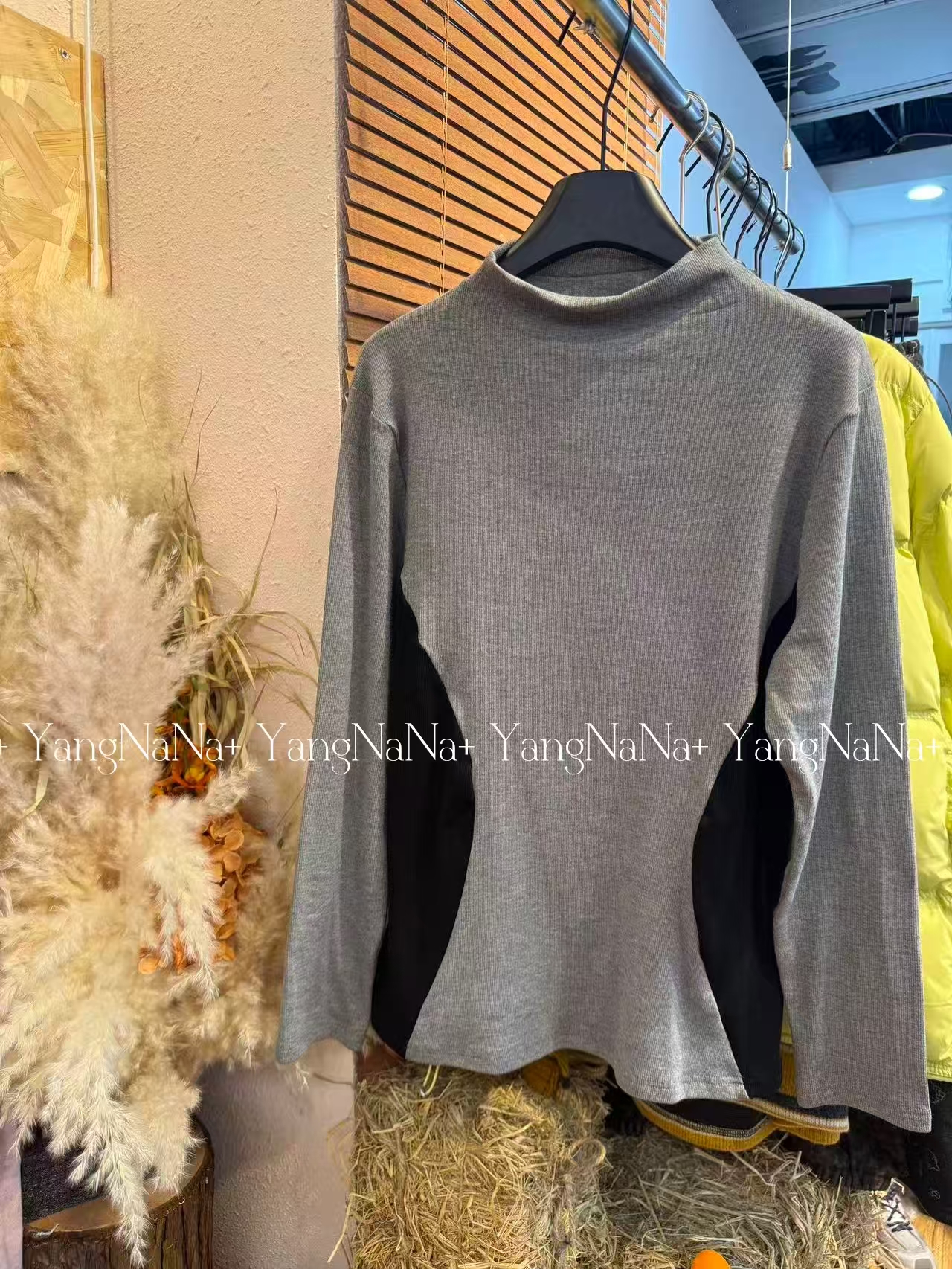 Yang NaNa+百搭大版网长袖时尚z修身秋冬红磨毛蚂蚁腰打底960