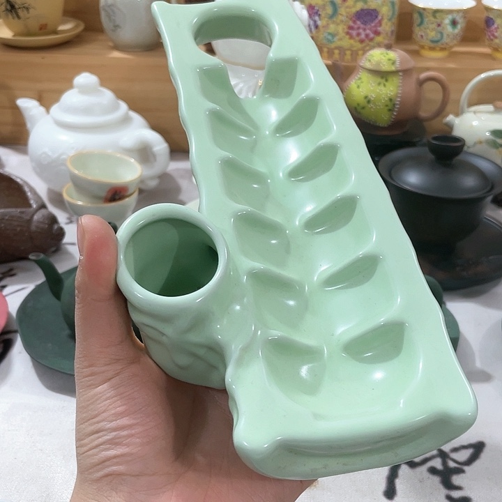 紫砂公道杯杯架青瓷