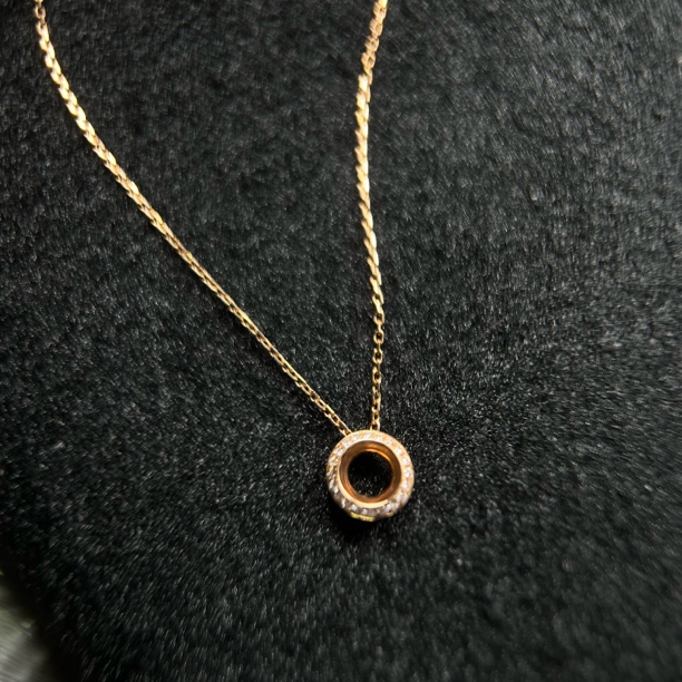 【广潮金钻】金750钻石项链 k玫