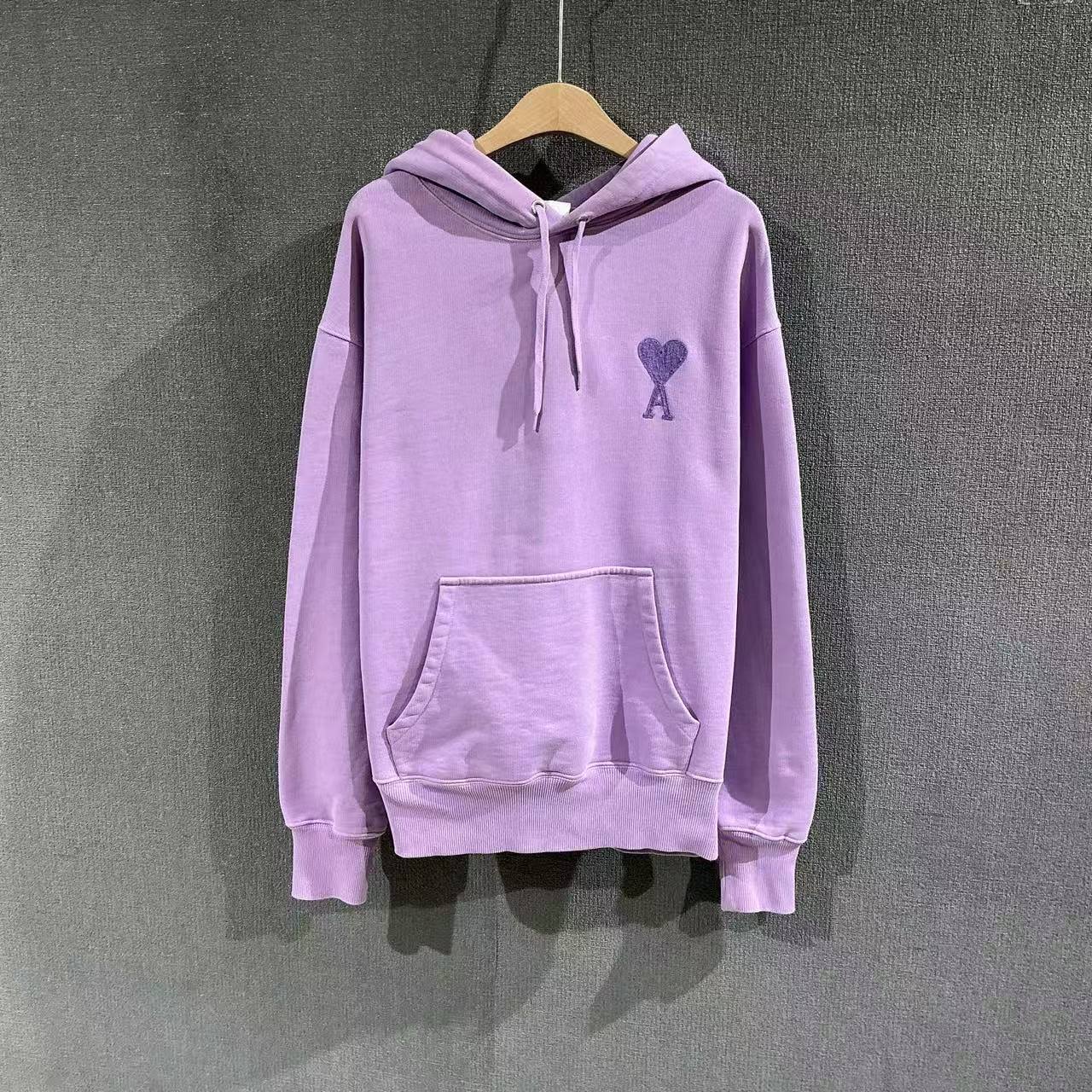 99新 AMIPARIS （pm）爱心刺绣紫色帽衫99新s码/4324