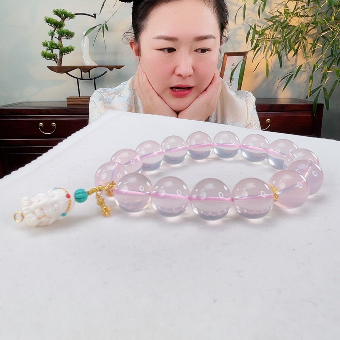 水晶手链18K金镶嵌水晶手链13.8