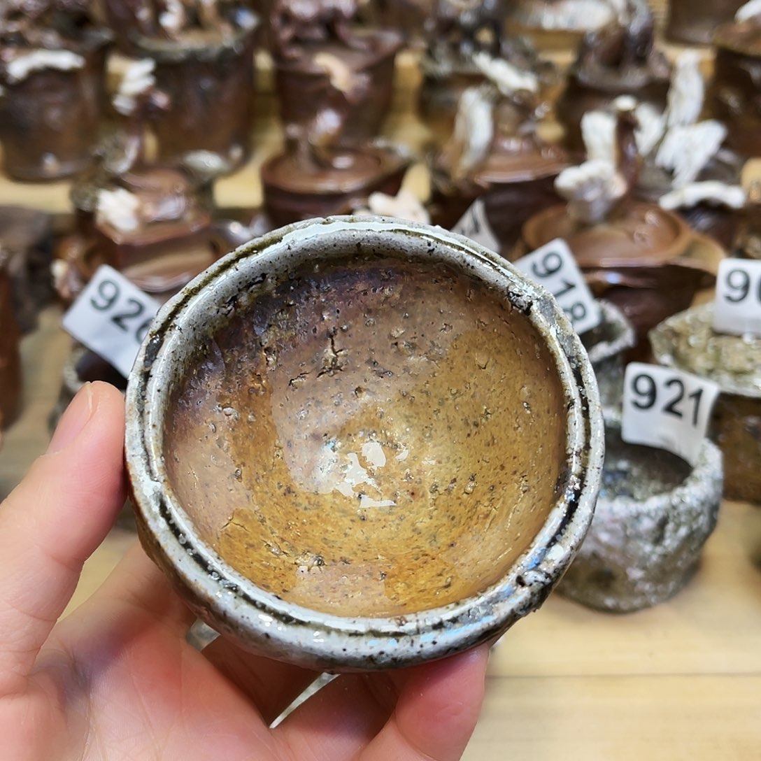 瓶柴烧粗陶手捏杯