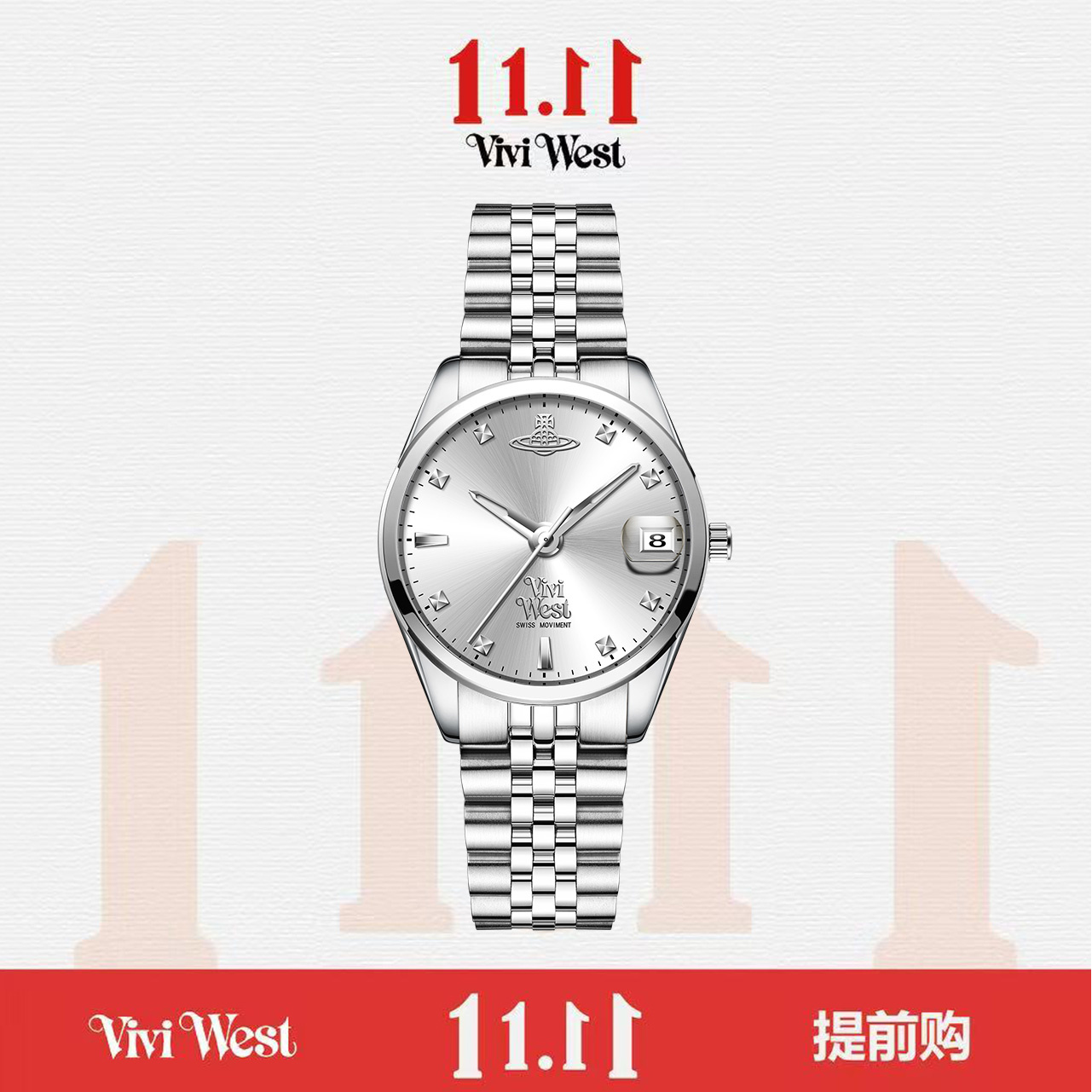 碎冰白---双11精选气质轻奢女士小众经典精致腕表--TH2603-Y-1