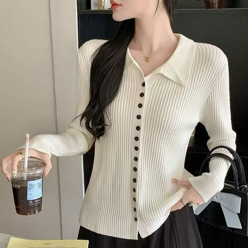 新疆包邮【c633】翻领针织开衫-衣长58