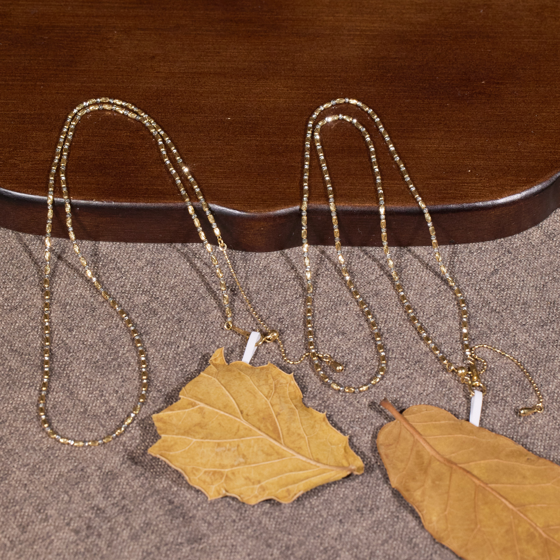 【九华山】素金链(多样性发其一）（45cm)*18K金镶嵌N7502