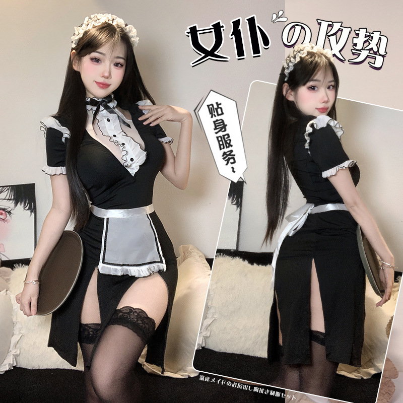 纯欲私宠小女仆cos撩欲甜心黑色套装羞羞制服jk套装蕾丝夏季性感