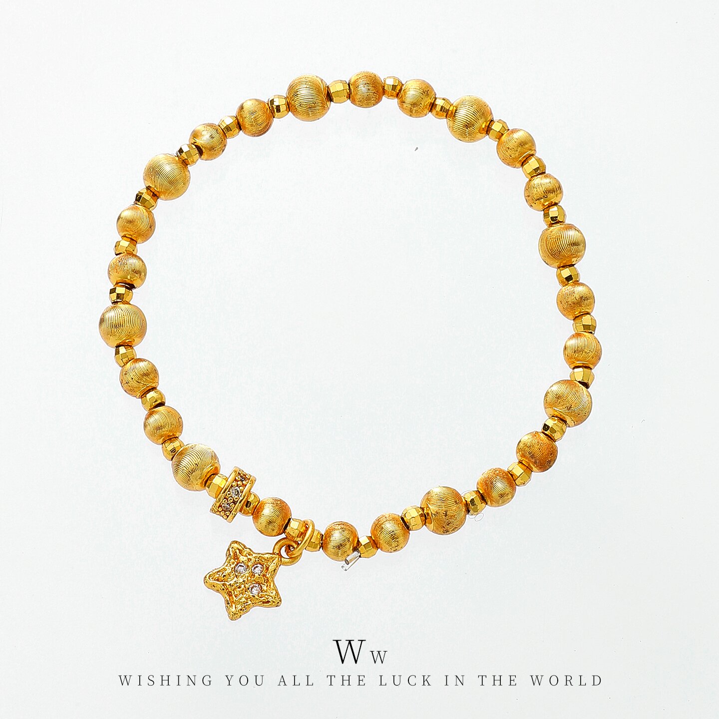 铜合金手链 轻奢猫眼蹦迪珠星星手链