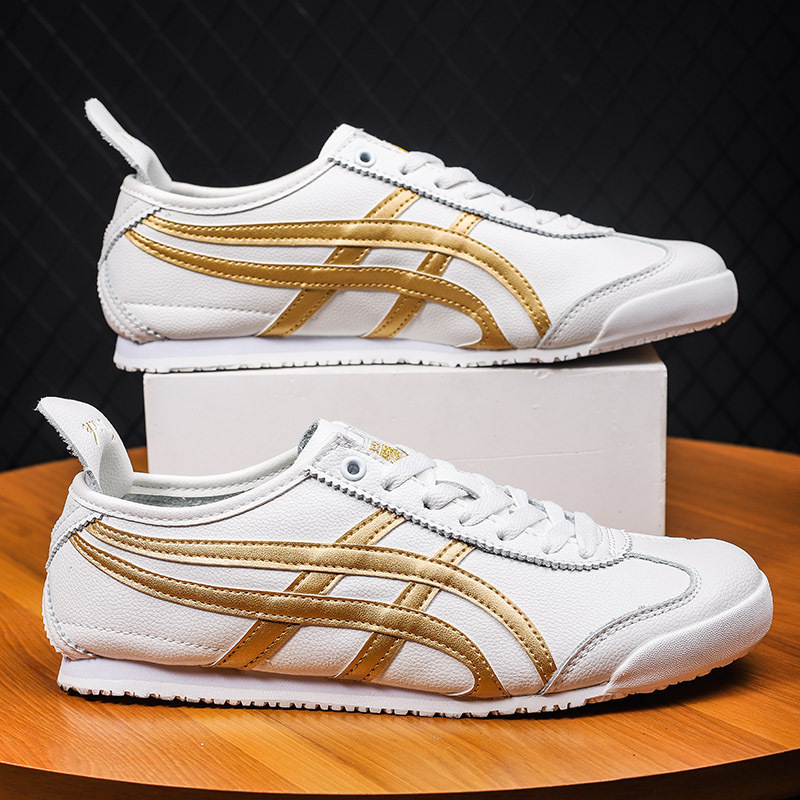 鬼冢虎联名中赤情侣冬季新款头层牛皮阿甘鞋时尚潮流透Tiger鞋子